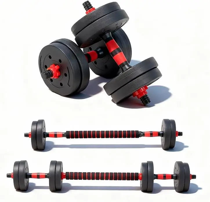 

4-in-1 Adjustable Dumbbell Set with Barbell, Kettlebell & Push-Up Stand for Home Gym Fitness