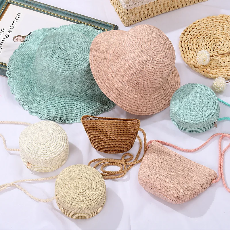 Kids Mini Purse Cute Straw Crossbody Bags for Baby Girls Beach Holiday Rattan Toddler Boy Purses and Handbags