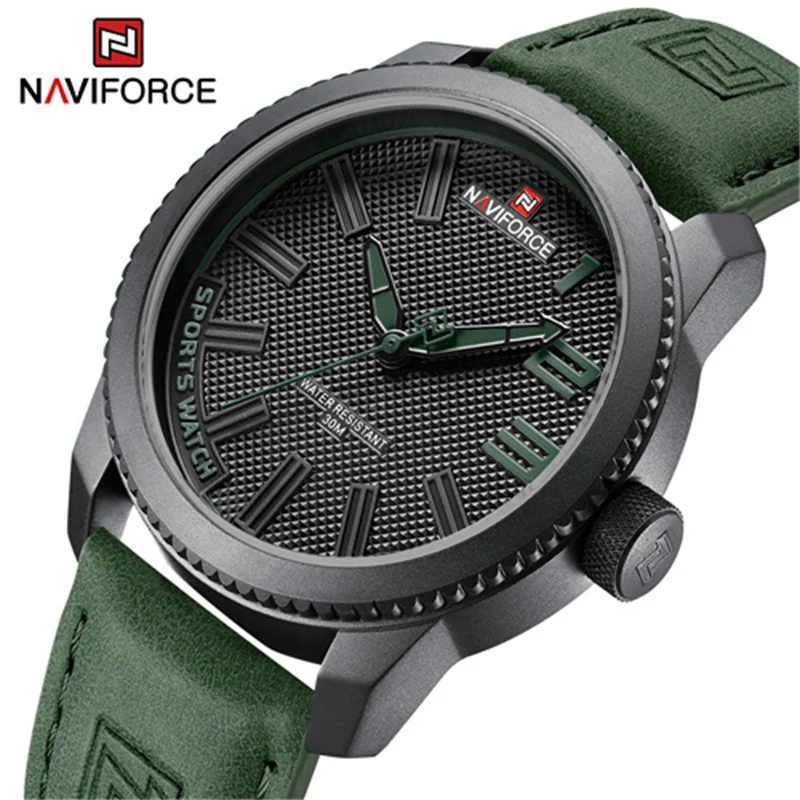 

NAVIFORCE модные брендовые новые стильные мужские кварцевые часы в стиле милитари, спортивные кожаные часы, водонепроницаемые наручные часы, мужские 2022, Relogios