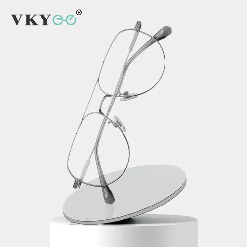 Imagen 2 del producto VICKY, monturas de gafas de titanio para miopía, astigmatismo, gafas graduadas de piloto Unisex, gafas de lectura antiluz azul para hombres ST6219