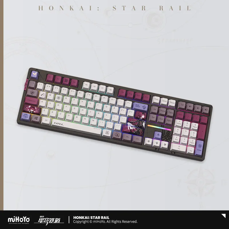 Anime Honkai: Star Rail Official Kafka Mechanical Keyboard Custom Tri-Mode Wired Wireless Bluetooth 5.0 Rgb Backlight Keyboard