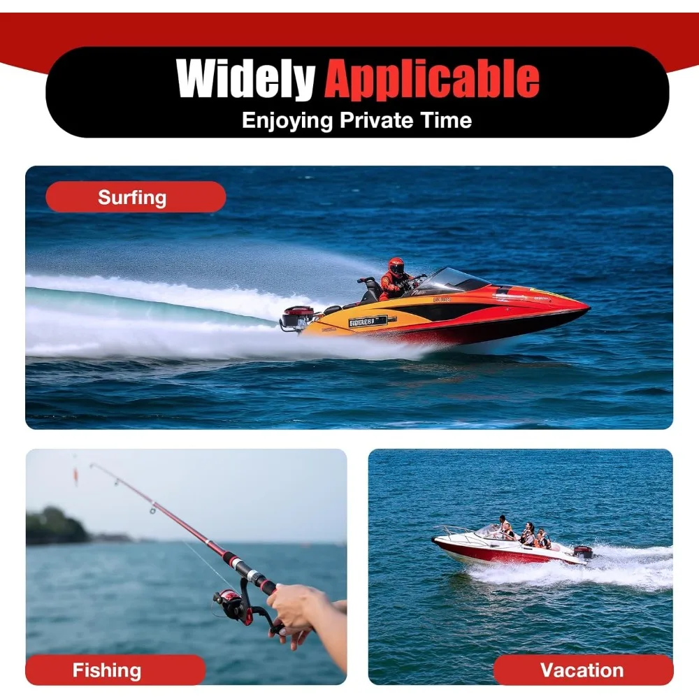 7HP 4-Stroke 5.1KW Outboard Motor Outboard Petrol Engine Long Shaft Air Cooling TCI Ignition System196CC Motor Boat Engine