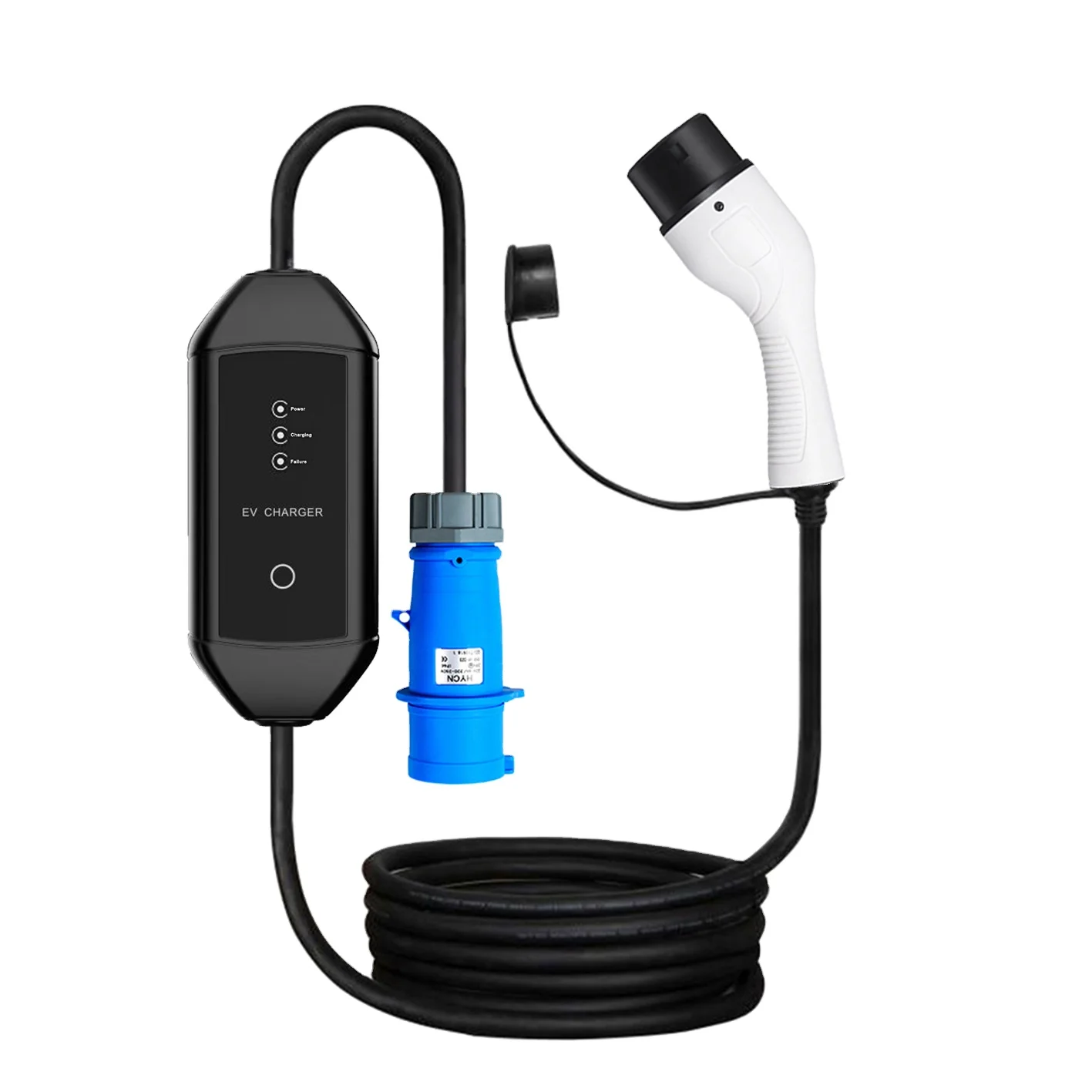 

New Energy Portable EV Charger 32A 7kW Blue CEE Plug 5M IP65 Protection Type 2 Interface CE/FCC Certified