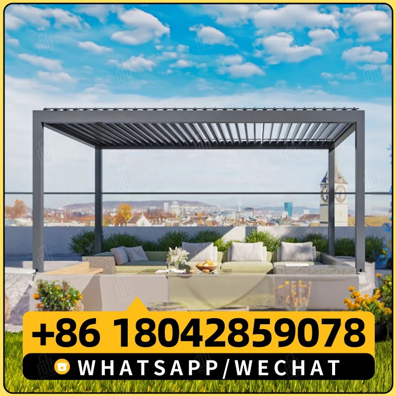 Aluminum Pergola Carports for Car Parking Carport Aluminium Solar Aluminum Gazebo Pergola Roof System Waterproof Powder Coated