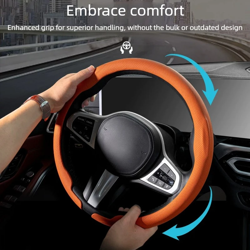 For Denza D9/Z9GT Steering Wheel Cover Napa Ultra-thin Four-season Anti-skid Special Grips Car Interior Modification Accessories