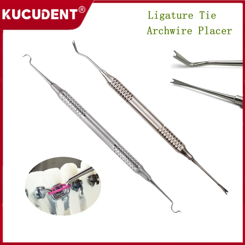 Tandheelkundige Orthodontische Ligatuur Tie Placer Twirl-on Module Boog Draad Plaatsing Elastische Ligatie Ring Houder Tandarts Tool Pusher Tuck