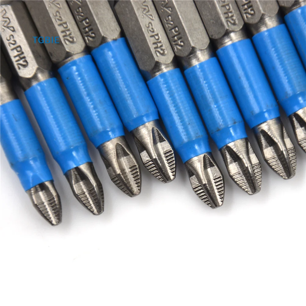 

[TL]【TL】New 1 PC 1/4" Hex Magnetic Non Anti Slip Long Reach Electric Screwdriver Bits PH2 Length 50mm Single Side Power Tools