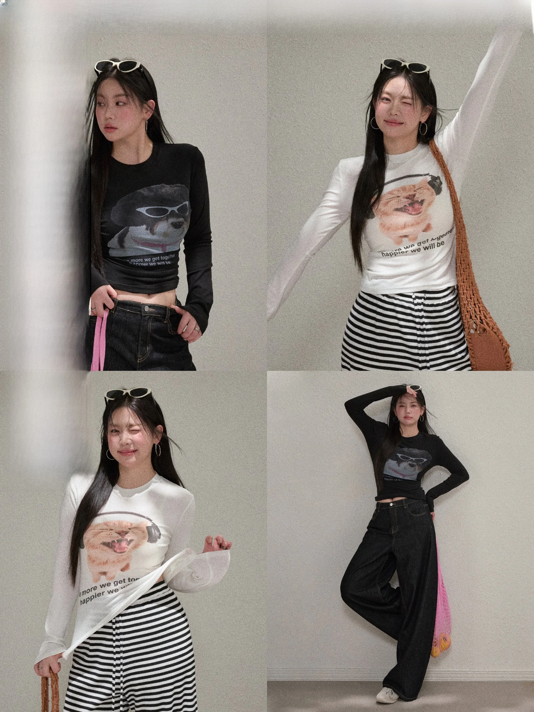 

JULULOOK Studio "Ro Animal Ci" большие размеры, длинная футболка с забавным принтом в американском стиле ретро, облегающая круглая футболка Ne Casual Sle