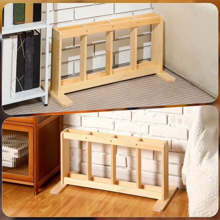 Portaoggetti da sci in legno Organizzatore da sci indipendente Porta sci per supporto da pavimento per garage Supporti da sci Supporto da pavimento per sci per 4 stivale da sci