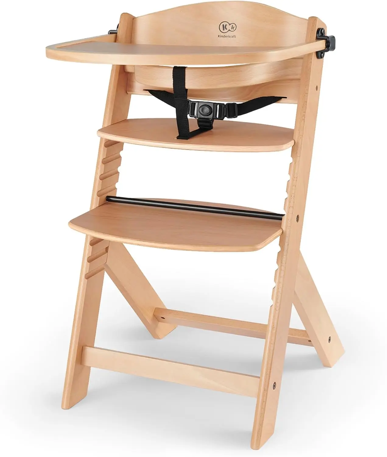 Bebé de Madera, Infantil, Portatil, para niños, Evolutiva silla alta, Ergonómica,accesorios, Barrera y Bandeja, Madera natural