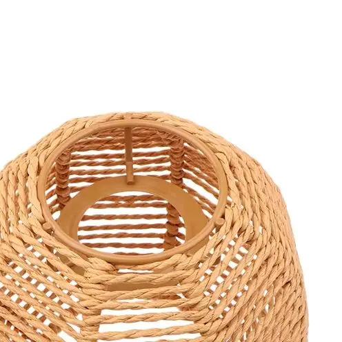 

Vintage Hanging Lampshade Handmade Woven Lamp Shade For Living Room Bedroom Hotel Simulated Rattan Light Fixture