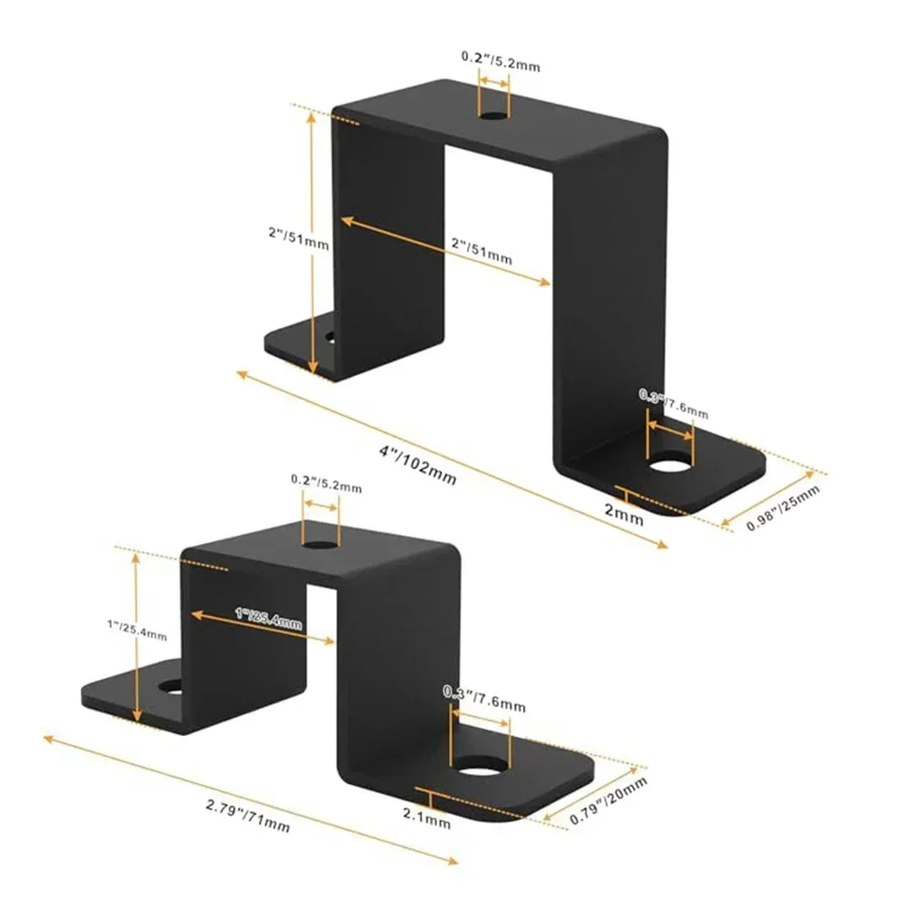 

2/4PCS Square Pipe Clamp Corrosion-Resistant Bracket For Pipes & Railings For Fastens Water Pipes Balcony Railings