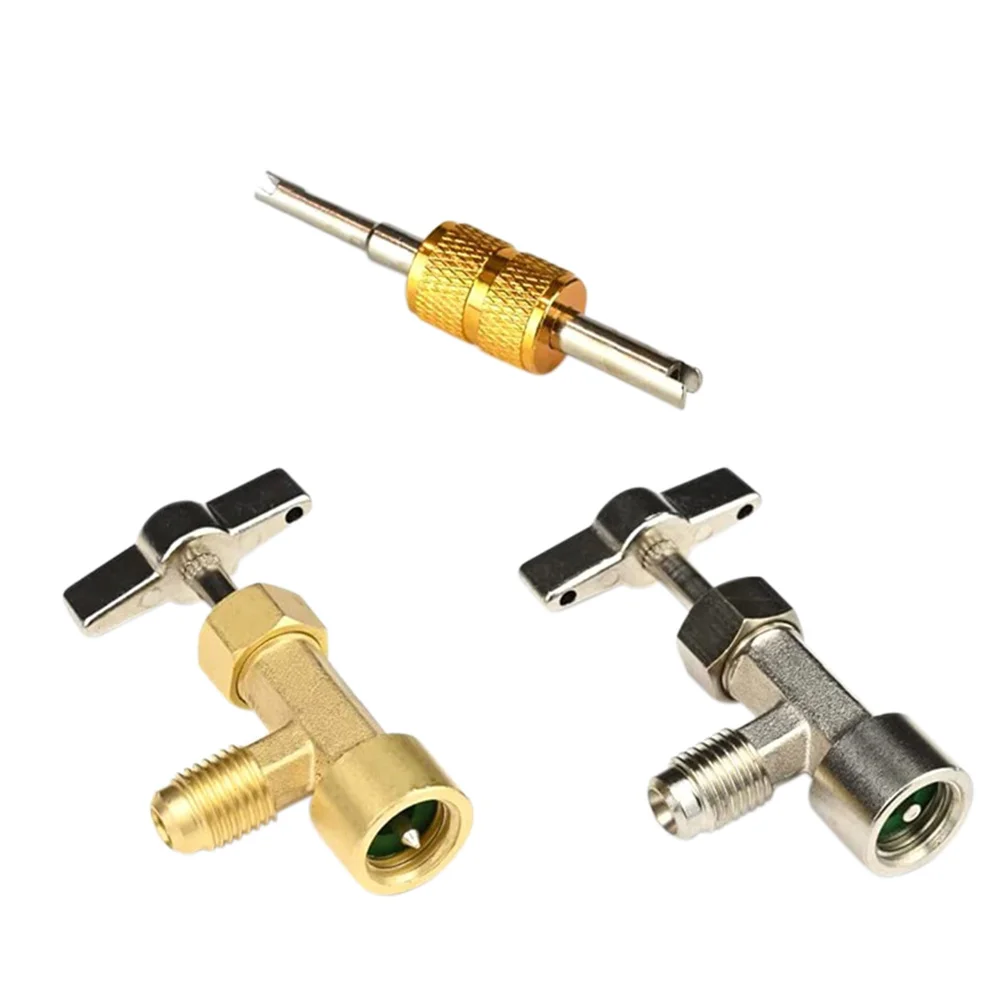 

1Set R134a Self-Sealing Single Puncture Can Tap Heavy Duty Core Removal Tool T-Handle Valve Closer for Refrigerant Cans