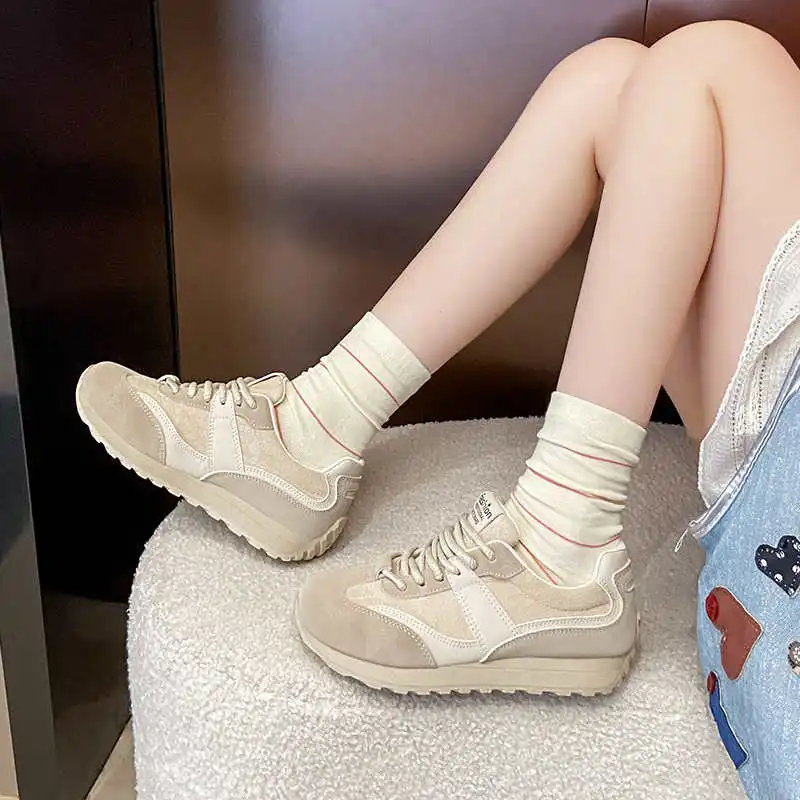 

Road Flat Sole Bicolor Shoes Golf Black Loafers Women's Sneakers Size 42 Sport Sneackers Designer Upper Sapateni