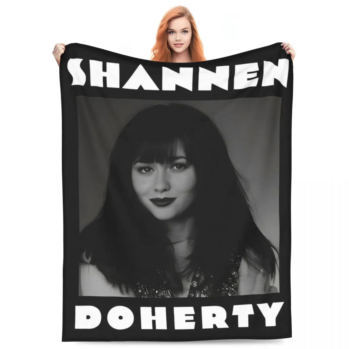 Cozy Vintage Shannen Doherty Actress Blanket Merchandise Sofa Decorative Beverly Hills Throw Blankets Super Soft Flannel