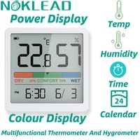 NOKLEAD Mute Temperature And Humidity Clock Home Indoor High-precision Baby Room C/F Temperature Monitor LCD Backlight Screen