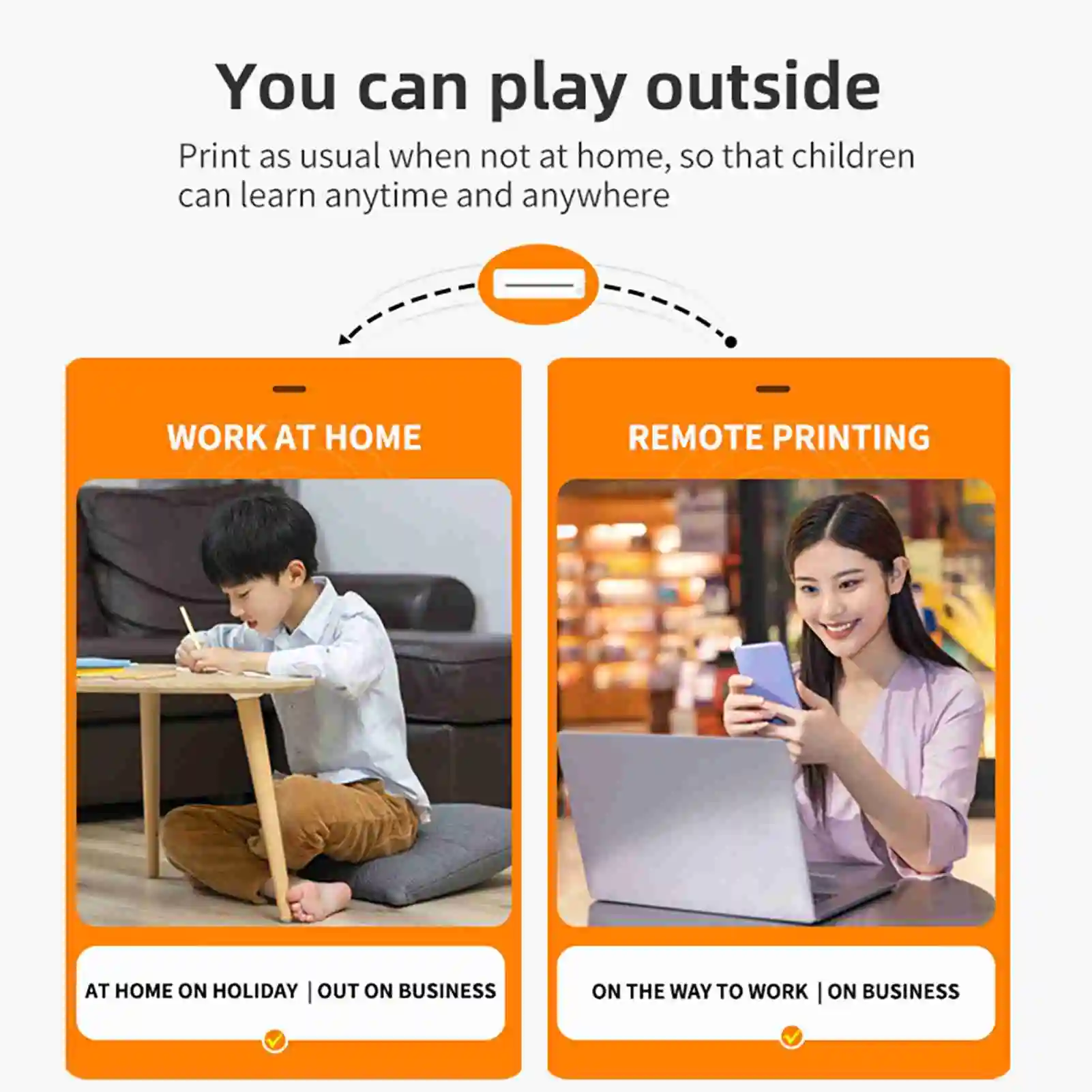 

A4 Portable Thermal Paper Printer Wireless BT Connect Photo Printer Compatible with iOS Android Mobile Devices