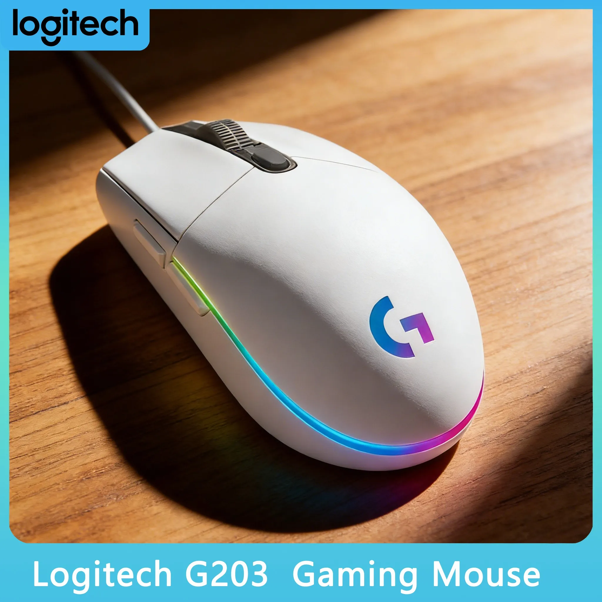 

Logitech G203/G102/304/G305 Wired Gaming Mouse LIGHTSYNC 8000 DPI 6 Buttons On-Board Profiles Gaming Mouse for PC