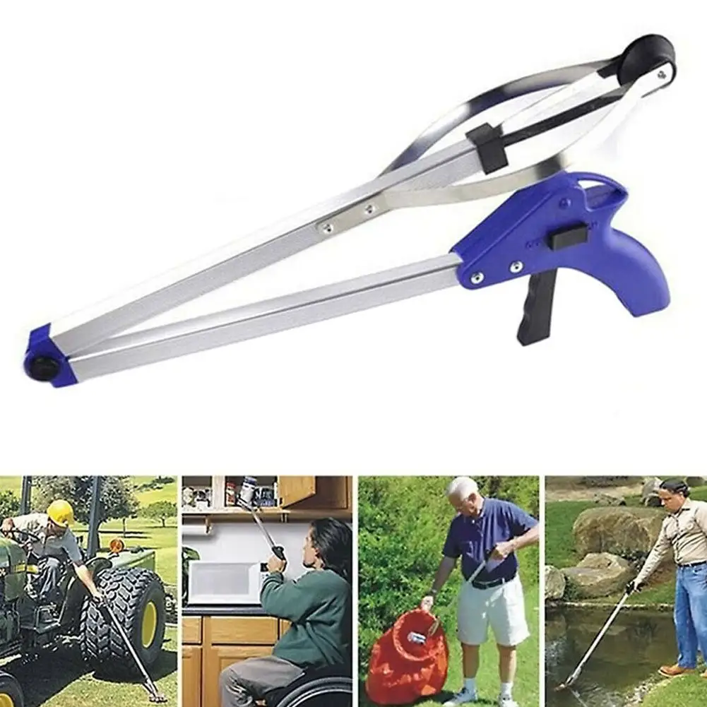 80cm Foldable Litter Reachers Pickers Tools Gripper Extender Grabber Picker Collapsible Garbage Pick Up Tool Grabbers