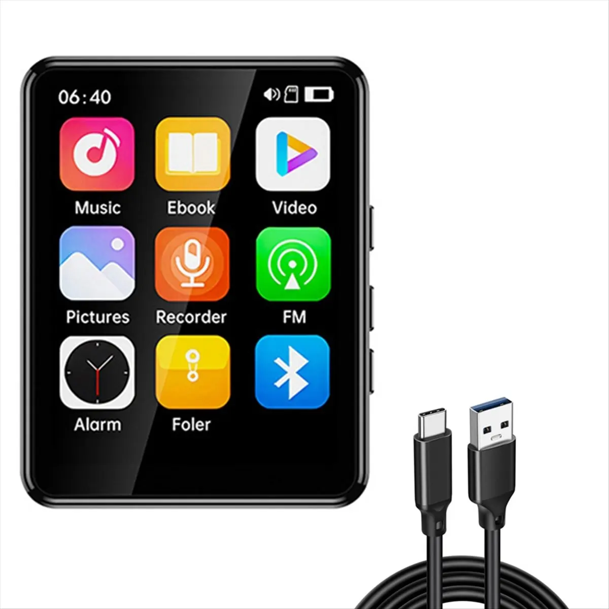 Summer sale- 2.4 Inch MP3 Player Support Bluetooth Full Screen Touch HiFi Music Player Built-in Speaker with E-Book /Radio/FM