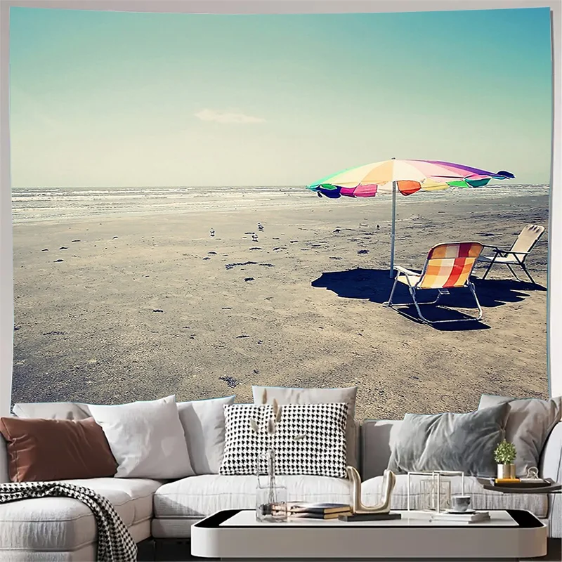 Tapiz de playa ola de mar colgante de pared decoración costera para el hogar tabla de surf decoración estética de la habitación paisaje natural fotografía telón de fondo