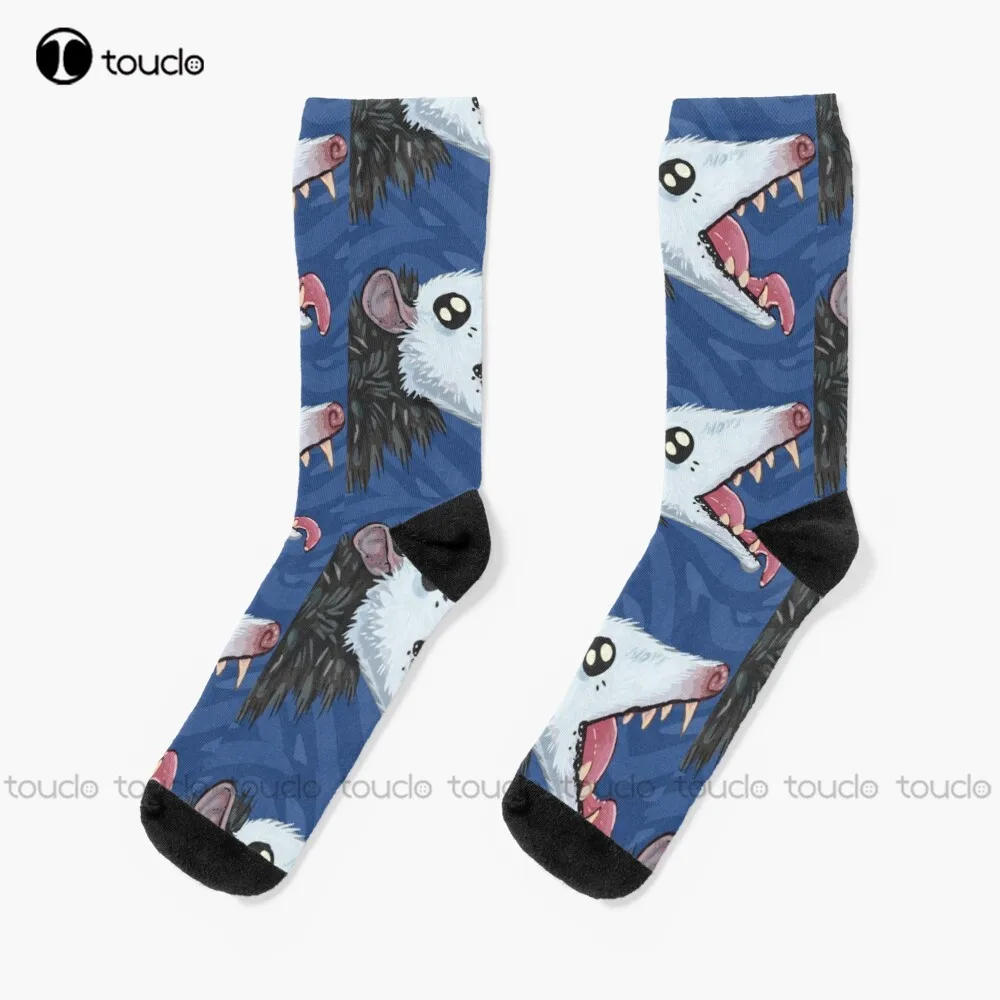 Textless Why He Screm Socks Opposum, Posum, Oposum, Opossum, Screm Halloween White Soccer Socks Youth Custom Gift Unisex Adult