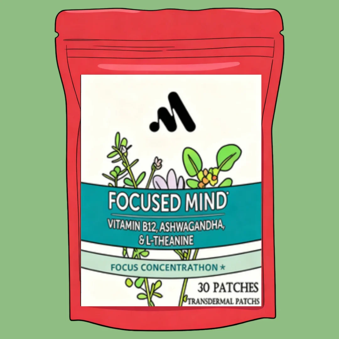 Focused Energy Transdermal Patches with L-Theanine Focus & Performance Brain Booster – 30 Patches One Month Supply