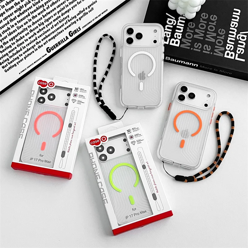 Military Grade Anti-Drop Noctilucent With Wrist Strap Phone Case For iPhone 12 13 14 15 16 17 Pro Max For Magsafe Magnetic Cover - Image 3