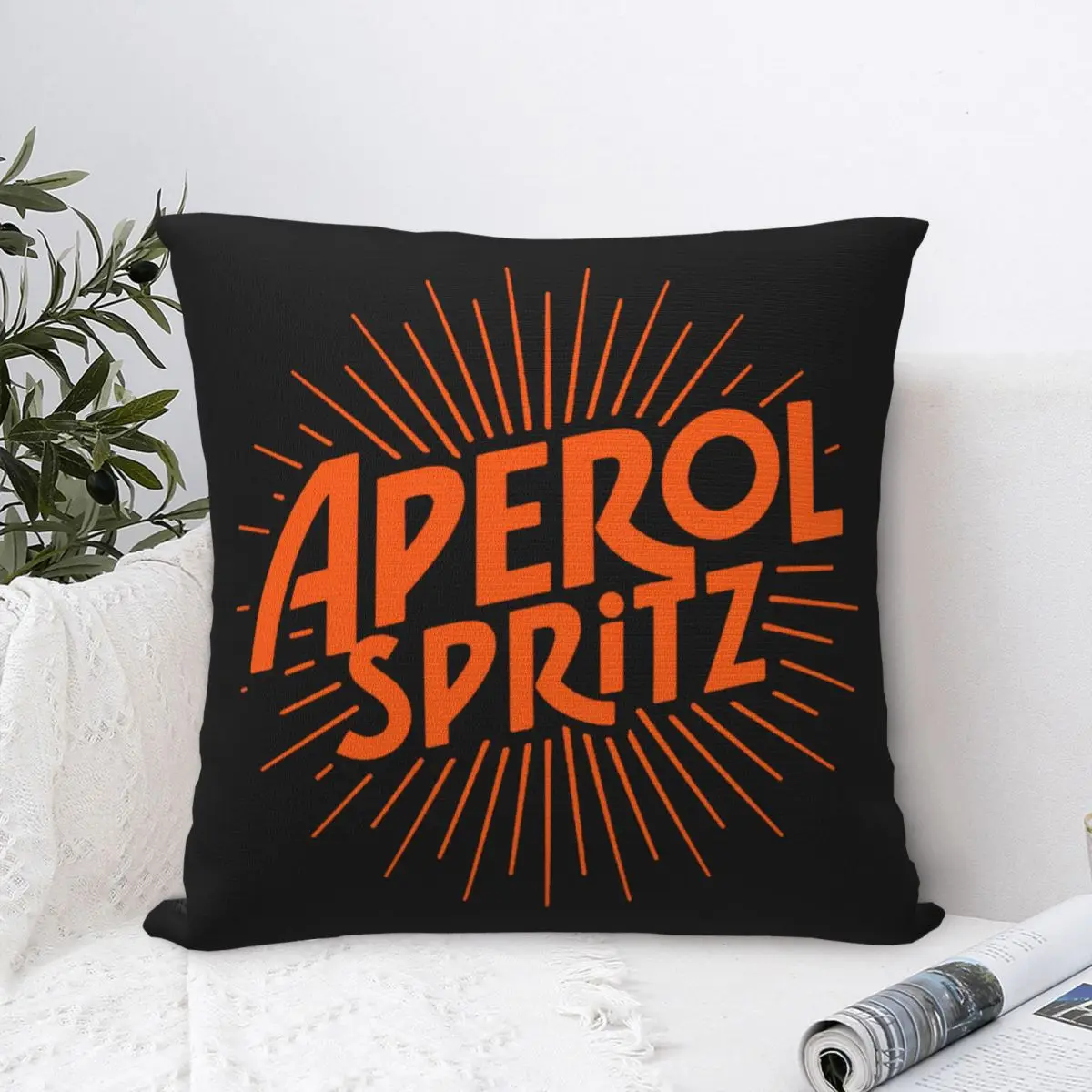 Retro Cocktail Alcohol Drink Pillowcase Polyester Cushion Cover Decorative Aperols Spritz Pillow Case Cover Home Zipper 40*40cm