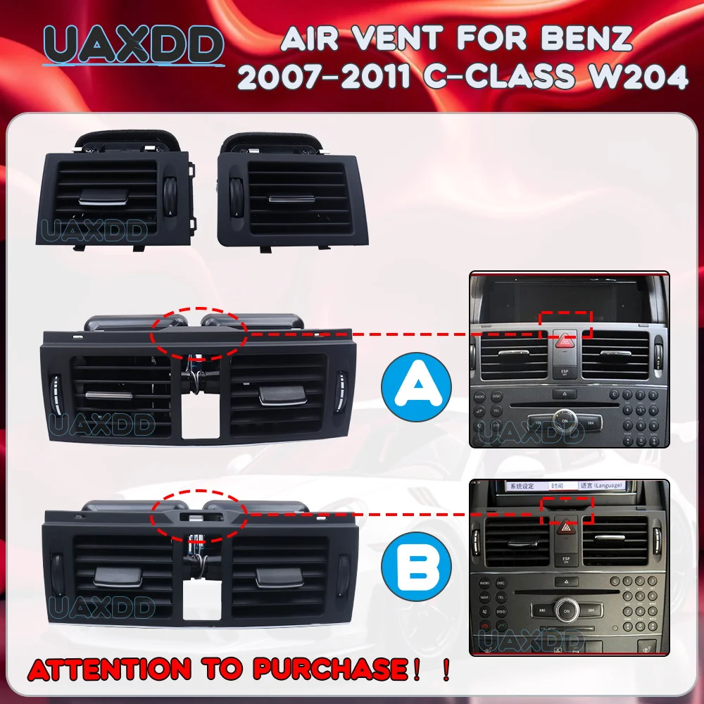 

AIR VENT For Benz 2007-2011 C-Class W204 Car Conditioning Interior AC Accessories A/C Grille Dashboard Panel Outlet Replace kit