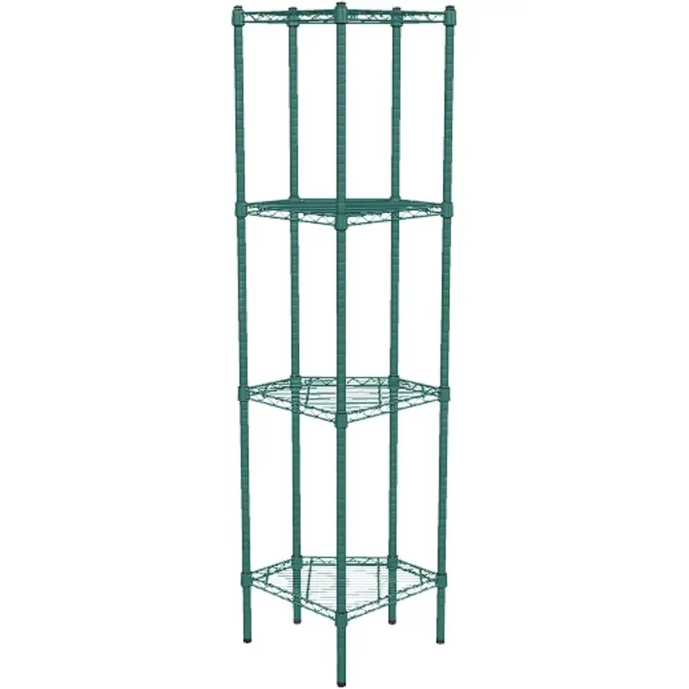 

5-Tier Green Epoxy Steel Wire Shelving, 74 Height, 600 lbs Capacity, Adjustable for Study