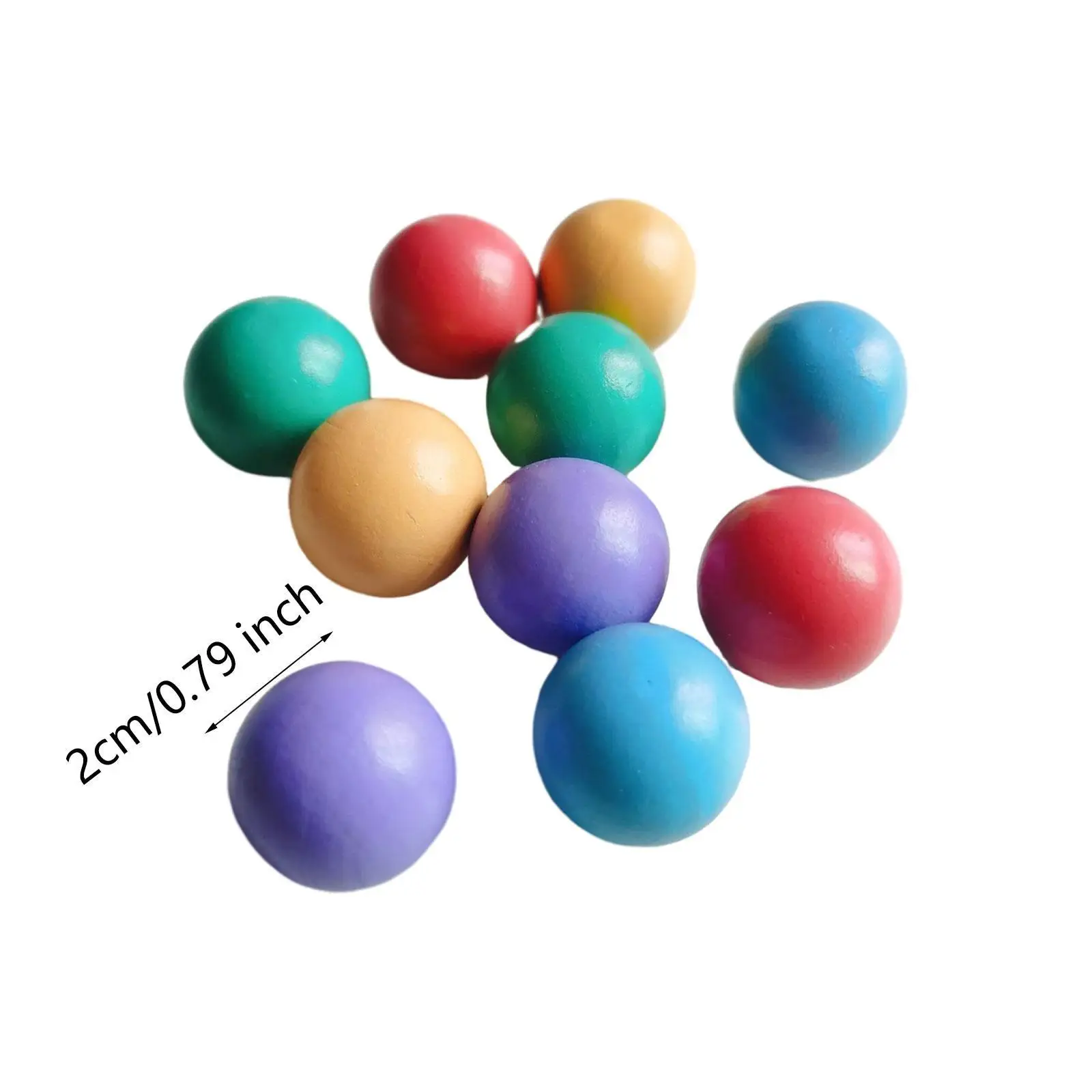 10Pcs Wooden Rainbow Ball Toys Color Recognition Hand Eye Coordination Fine Motor Skills Preschool Learning Toy for Children