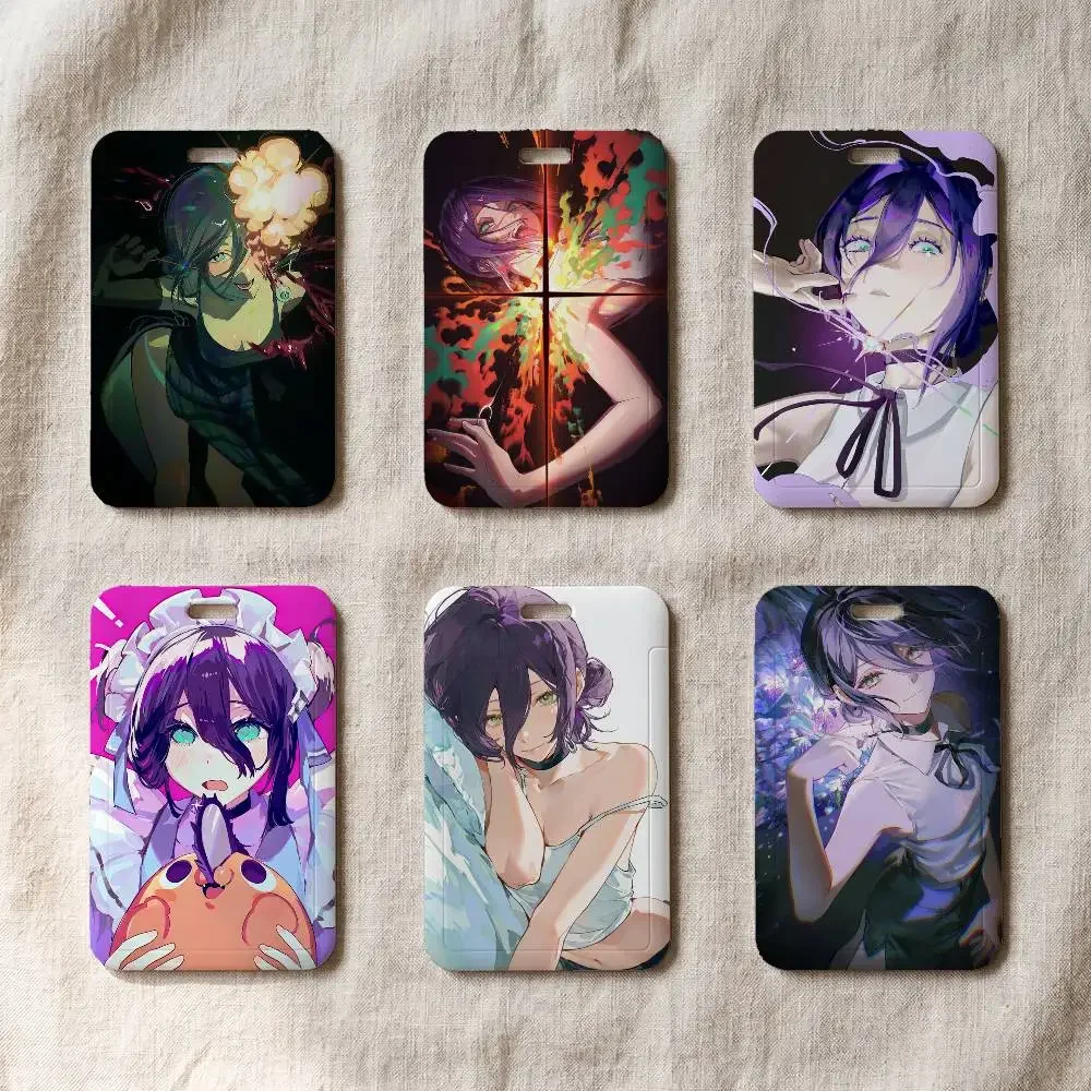 Anime Chainsaw Man Reze  Portable Office Staff Badge Card Cover Lanyard Card Case