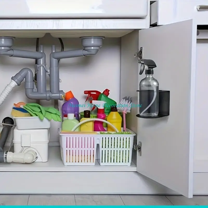 H7BF Durable Metal Wall Mount Sprayer Bottle Rack For Bathroom Shower Storage And Space Optimization Solution