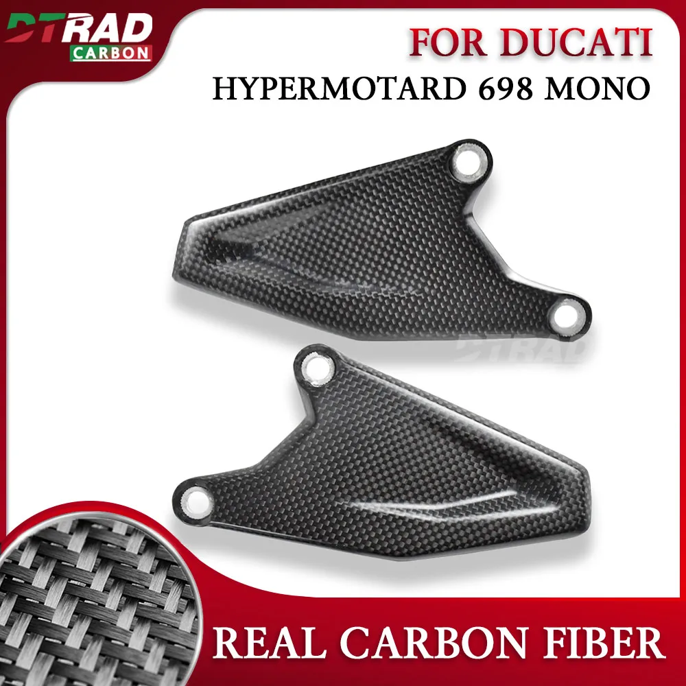 For DUCATI Hypermotard 698 MONO RVE 2024 2025 Carbon Fiber Heel Guard Footpeg Wings Footrest Protector Fairing Kit Accessories