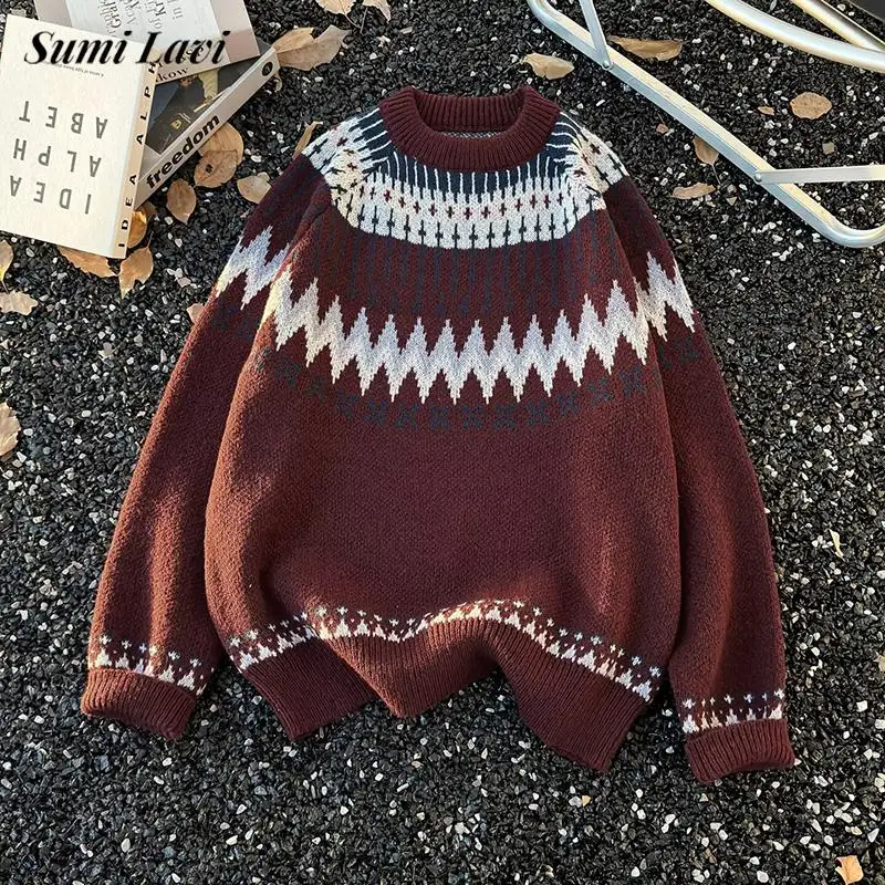 

Stylish Graphic Knitting Sweaters For Men Daily Casual Long Sleeve O Neck Knitted Jumpers Mens Fall Winter Trendy Knit Sweater