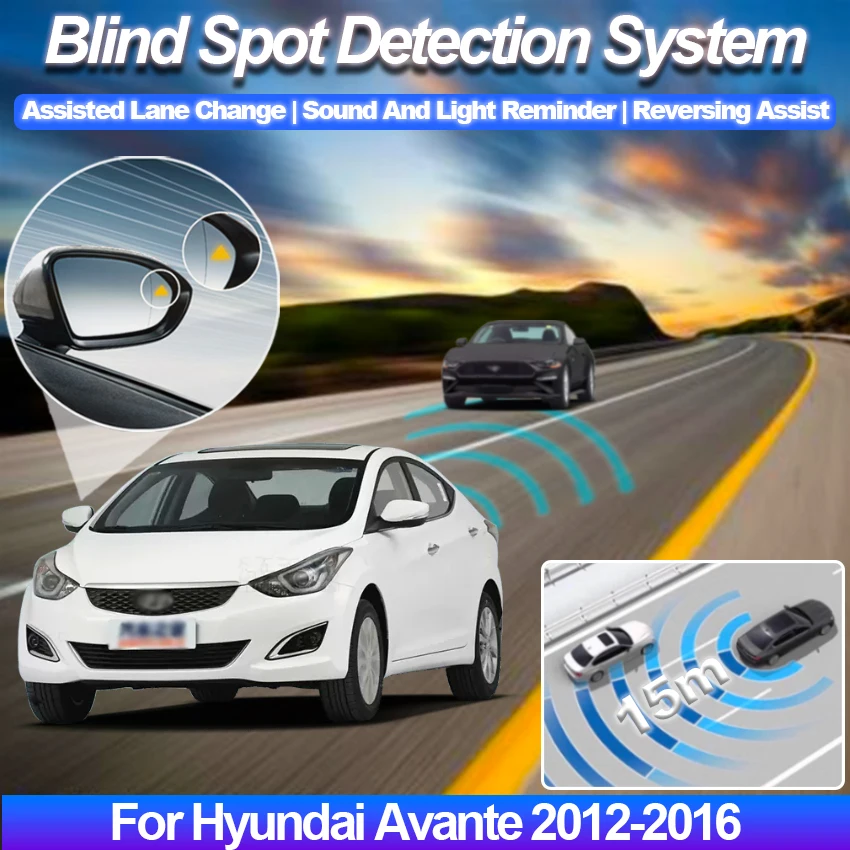 Car BSD BSM BSA For Hyundai Avante 2012 to 2016 Blind Area Spot Warning Drive Mirror Rear Radar Microwave Detection System