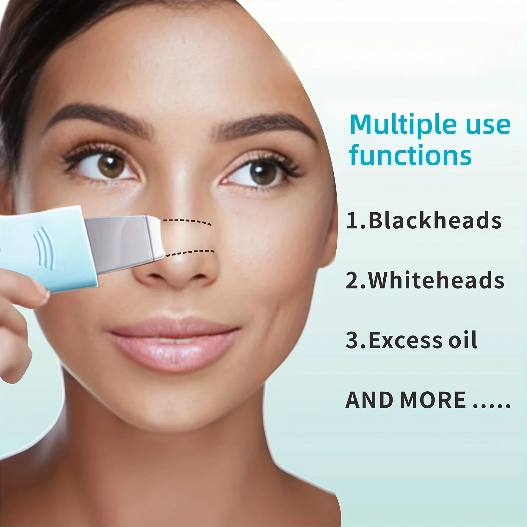 Set di strumenti per la rimozione dei punti neri del naso in silicone da 3 pezzi, strumento per raschiare i punti neri, spatola per la pelle per scrubber per il viso, scrubber esfoliante per il viso