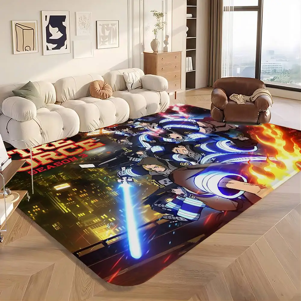 

Fire Force Cartoon Kitchen Mat Nordic Style Bedroom Living Room Doormat Home Balcony Anti-Slip Welcome Rug