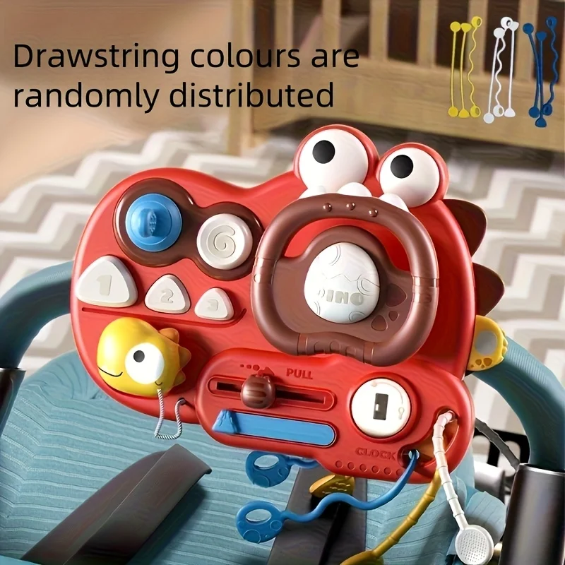 공룡 시뮬레이션 운전 자동차 핸들 장난감 다기능 교육용 학습 보드 유모차 운전 감각 장난감 어린이용