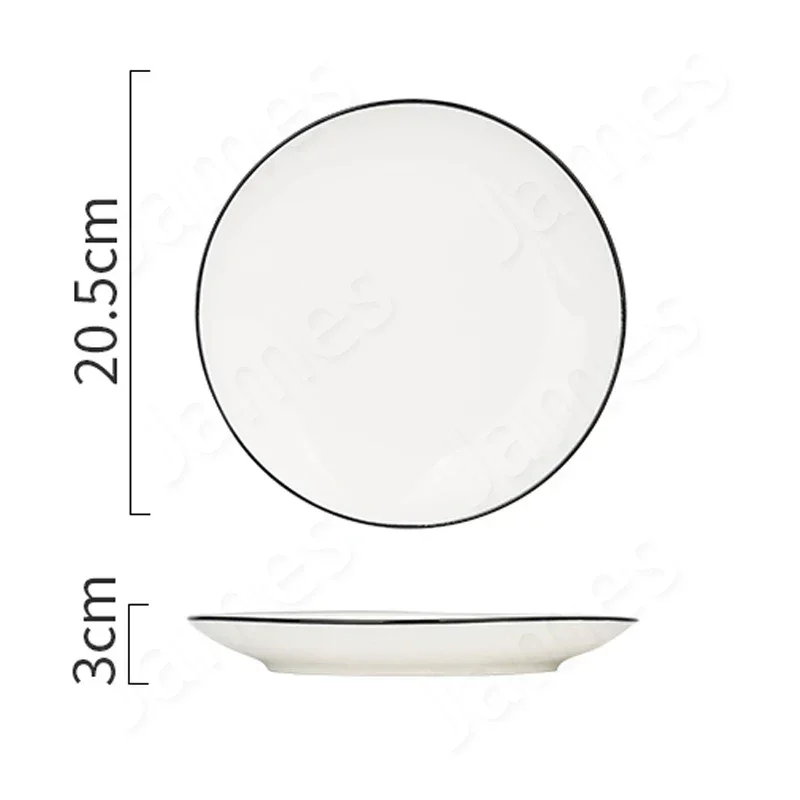 Simple Solid Color Dinner Plate Nordic Style Ceramic Plates Steak Pasta Dishes Cake Dessert Fruit Salad Tableware Household Use