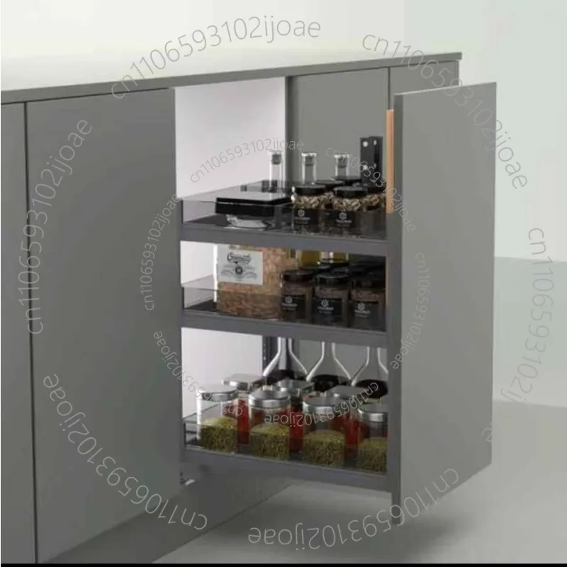 Modern Design Multifunctional Metal Square Cabinet Accessories New Storage Basket Seasoning Drawer Blue Waterproof Durable