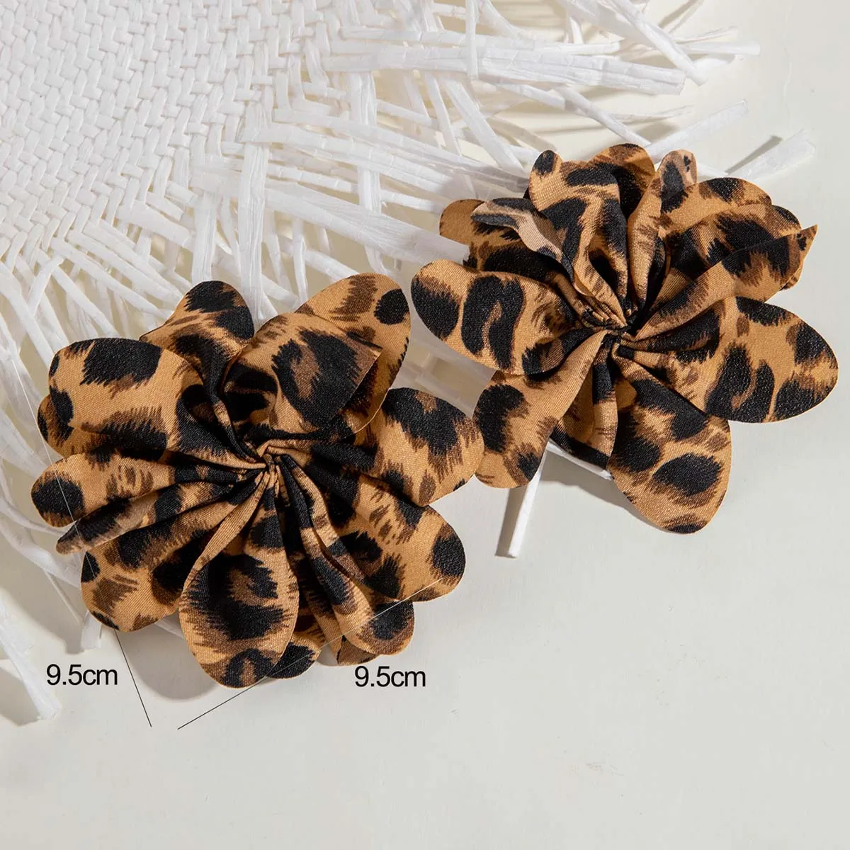 docona Bohemian Leopard Print Flower Big Stud Earrings For Women Girl Trendy Luxury Vintage Fairy Wedding Party Jewelry