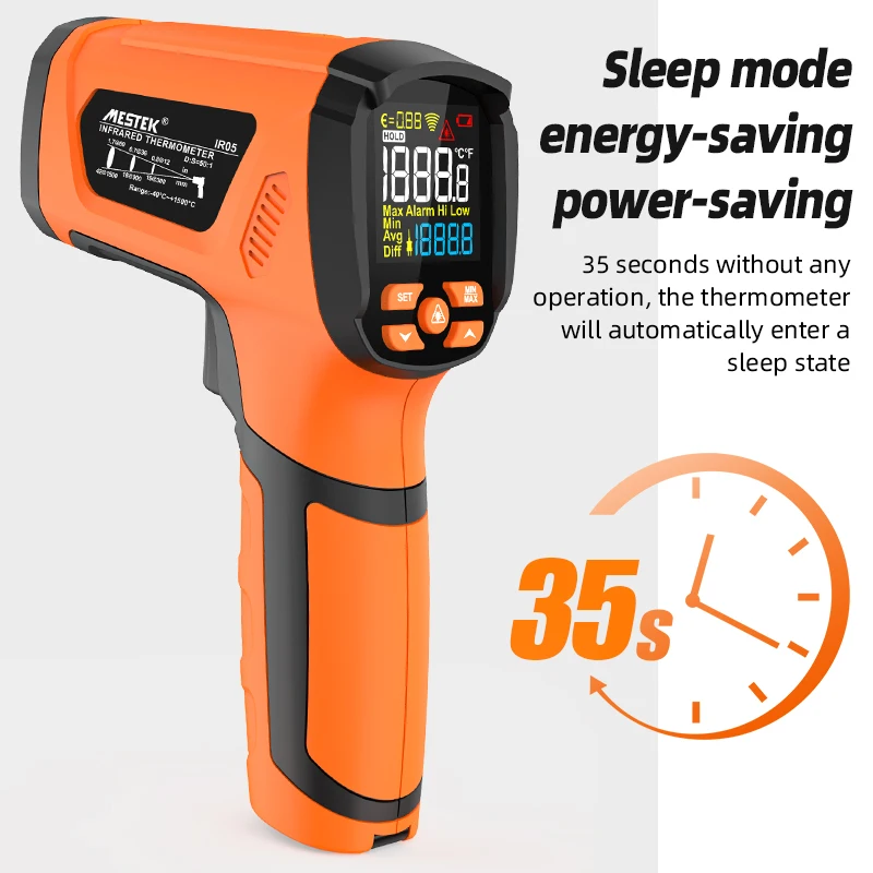 Imagem -05 - Mestek-pirômetro Laser Duplo Termômetro Infravermelho sem Contato Medidor de Alta Temperatura Sonda de Termopar tipo K40 ° C2000 ° c