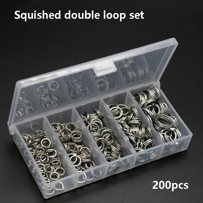 200pcs Flat Double Ring Set Flattening Luya Cnnection Ring Flattening Double Ring Bending