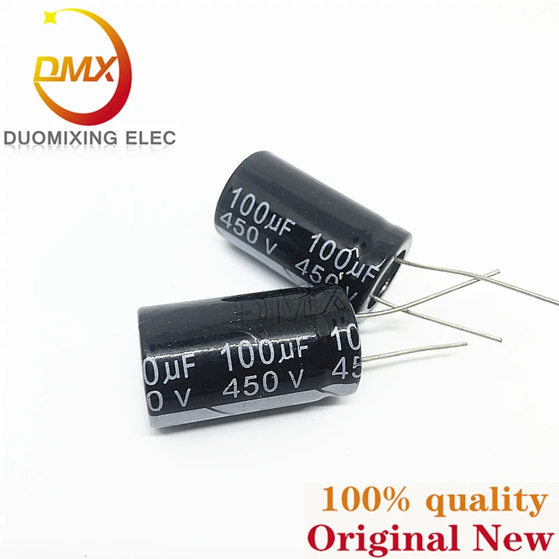 

10-50PCS/LOT 100%NEW 450V100UF 18*35mm switching power supply plug-in aluminum electrolytic capacitor 100uf 450v size 18X35mm