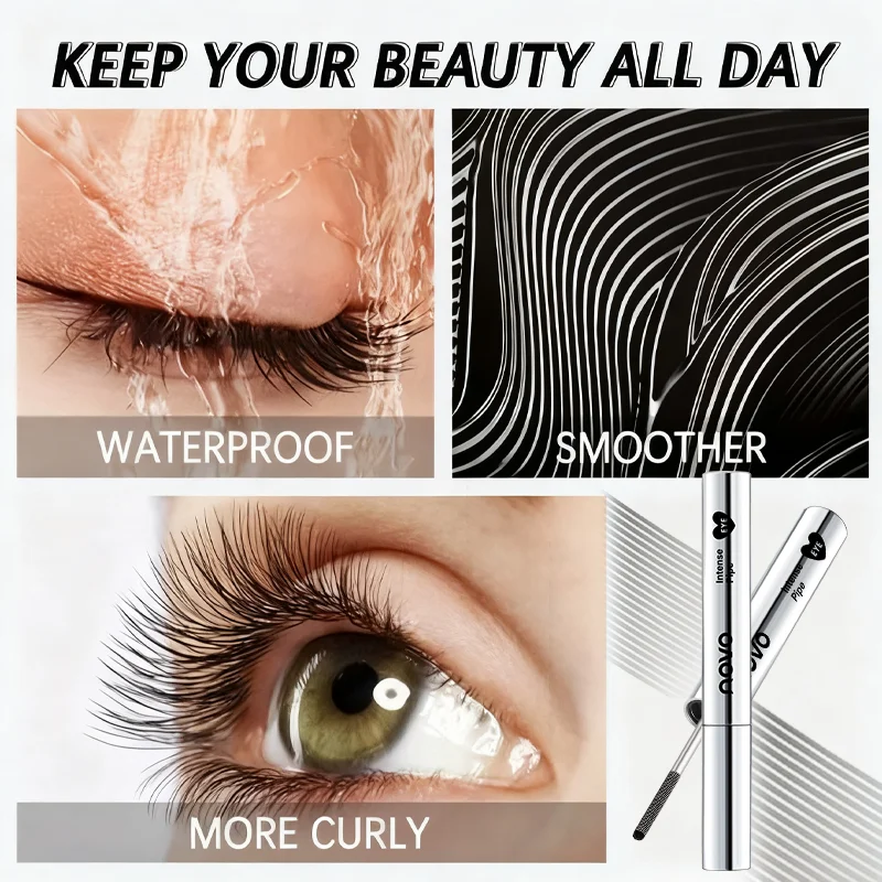 Base per mascara/maschera impermeabile con pennello a spirale - Estratto di vitamina E e Polygonum Multiflorum, mascara volumizzante e allungante