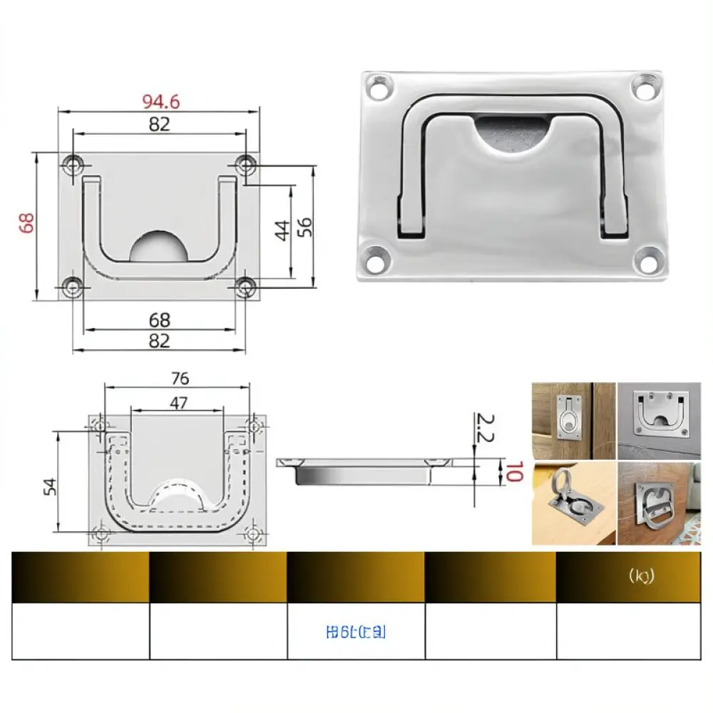 Marine Grade Flush Pull Ring 316 Stainless Steel For Boat Yacht Deck Hatch Cabinet Door Hidden Handle Hardware