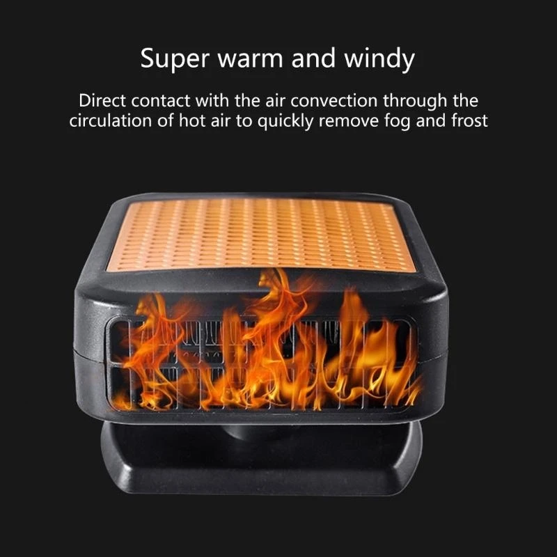 Y4UA Portable Adjustable Vehicle Electric Heating Dryer Fan Windshield Defroster