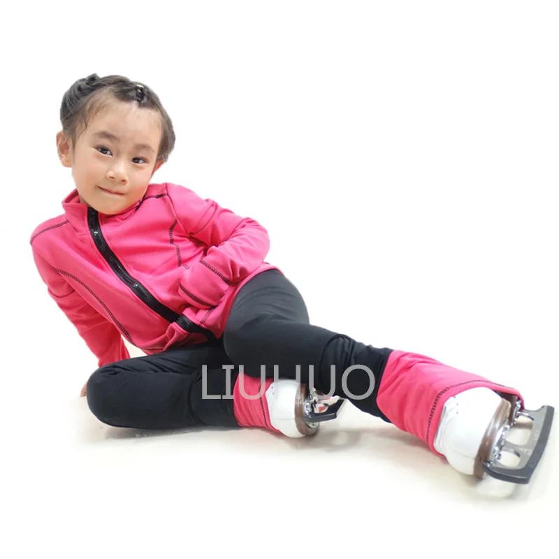 

Ladies Skating Jacket and Pants Suit Girls Training Clothes Skating Top Leggings Pink Color